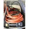 Image 1 : TOTE OF ASSORTED ELECTRICAL INCL BATTERY CHARGER &