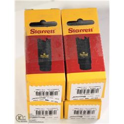LOT OF FOUR 3/4" CARBIDE TIPPED HOLE SAW BITS
