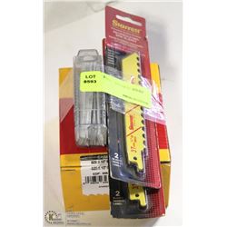 LOT OF JIGSAW AND SAWZALL BLADES AND 1 3-1/2"