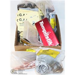 BOX OF MISC WELDING ACCESSORIES,