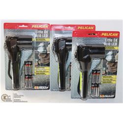 LOT OF 3 PELICAN LITTLE ED 3610 LED FLASHLIGHTS