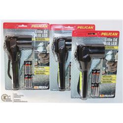 LOT OF 3 PELICAN LITTLE ED 3610 LED FLASHLIGHTS