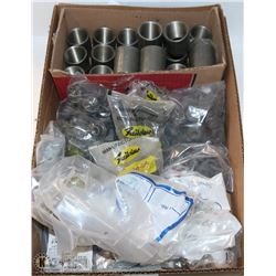 BOX OF ASSORTED SIZED MALE CONNECTORS, DURA HOOKS