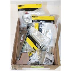 FLAT OF ASSORTED HINGES, BOLTS AND CHEST HANDLES