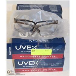LOT OF 8 UVEX SAFETY GLASSES, CLEAR XTR LENSE