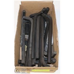 FLAT OF APPROX 20 LARGE ALLEN KEYS & BITS, VARIOUS