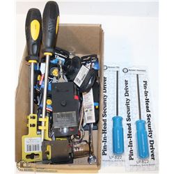 FLAT OF ASSORTED TOOLS, INCLS WRENCES, SCREWDRIVER