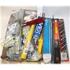 Image 1 : BOX OF ASSORTED TOOLS & HARDWARE, INCLS HANDLES