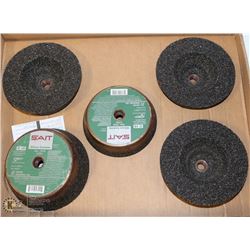 LOT OF 5 TYPE 11 CUP WHEEL, 6 X 2 X 5/8 - 11