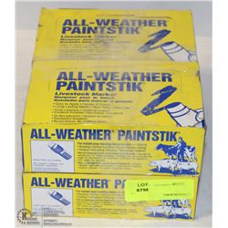 4 BOXES OF 12 ALL WEATHER PAINT STICK RED COLOUR