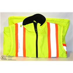 HI-VIZ INSULATED WORK JACKET WITH REMOVABLE