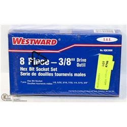 WESTWARD 8 PIECE 3/8" DRIVE HEX BIT SOCET SET
