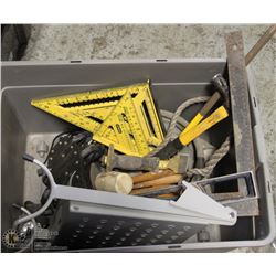 LARGE GREY BIN FULL OF MASONRY