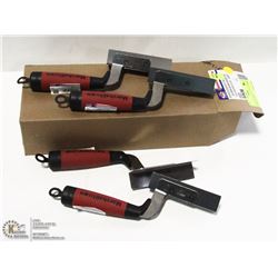 LOT OF 4 STAINLESS STEEL OUTSIDE CORNER TROWELS