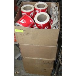 4 BOXES OF HAZARD IDENTIFICATION SHIPPING LABELS