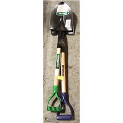 LOT OF 2 SPADE SHOVELS