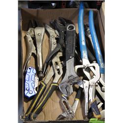 FLAT OF CHANNEL LOCKS & VISE GRIPS ( TOOLS )