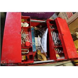 ESTATE RED BI-FOLDING TOOLBOX WITH CONTENTS