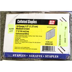 BOX OF GRIP RITE COLLATED STAPLES 16 GAUGE 1/2"