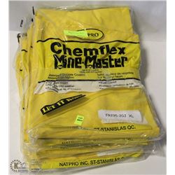 LOT OF 5 XL YELLOW RAIN SUITS