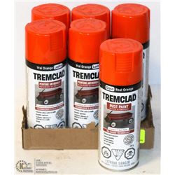 LOT OF 6 CANS TREMCLAD RUST PAINT REAL ORANGE