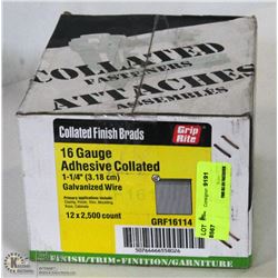 BOX OF GRIP RITE COLLATED FINISH BRADS 16 GAUGE