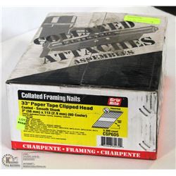BOX OF GRIP RITE COLLATED FRAMING NAILS 33 DEGREE