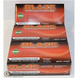 3 BOXES OF BLAZE NITRILE POWDER FREE EXAMINATION