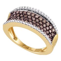 0.80 CTW Cognac-brown Color Diamond Ring 10KT Rose Gold - REF-49H5M