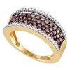 Image 1 : 0.80 CTW Cognac-brown Color Diamond Ring 10KT Rose Gold - REF-49H5M