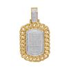 Image 1 : 0.90 CTW Mens Diamond Cuban Link Outline Dog Tag Charm Pendant 10KT Yellow Gold - REF-97K4W