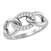 Image 1 : 0.20 CTW Diamond Linked Circle Chain Ring 10KT White Gold - REF-26Y9X