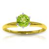 Image 1 : Genuine 0.65 ctw Peridot Ring Jewelry 14KT Yellow Gold - REF-26F9Z