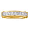 Image 1 : 1 CTW Princess Channel-set Diamond Single Row Ring 14KT Yellow Gold - REF-104Y9X