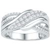 Image 1 : 0.50 CTW Diamond Crossover Ring 10KT White Gold - REF-52N4F