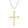 Image 1 : 0.10 CTW Diamond Cross Pendant 10KT Yellow Gold - REF-14X9Y