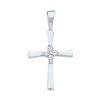 Image 1 : 0.05 CTW Diamond Cluster Small Cross Pendant 14KT White Gold - REF-7K4W