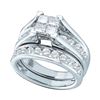 Image 1 : 2 CTW Princess Diamond Bridal Engagement Ring 14KT White Gold - REF-211Y4X