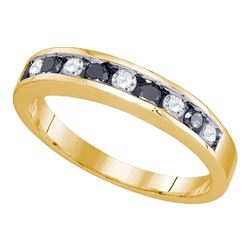 0.25 CTW Blue Color Diamond Ring 10KT Yellow Gold - REF-14W9K