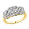 Image 1 : 0.50 CTW Diamond Triple Cluster Ring 10KT Yellow Gold - REF-36X2Y