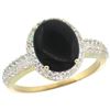 Image 1 : Natural 2.56 ctw Onyx & Diamond Engagement Ring 14K Yellow Gold - REF-39K7R