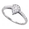 Image 1 : 0.26 CTW Diamond Teardrop Ring 10KT White Gold - REF-19N4F