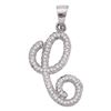 Image 1 : 0.19 CTW Diamond Cursive Letter C Pendant 10KT White Gold - REF-12M2H