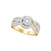 Image 1 : 0.97 CTW Diamond Solitaire Bridal Engagement Ring 14KT Yellow Gold - REF-142Y4X