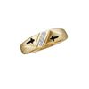 Image 1 : 0.05 CTW Mens Diamond Single Row Cross Wedding Ring 10KT Yellow Gold - REF-11N2F