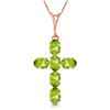 Image 1 : Genuine 1.50 ctw Peridot Necklace Jewelry 14KT Rose Gold - REF-32A8K