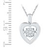Image 2 : 0.07 CTW Diamond Cluster Heart Pendant 10KT White Gold - REF-16F4N