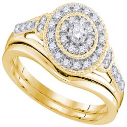 0.33 CTW Diamond Bridal Wedding Engagement Ring 10KT Yellow Gold - REF-49W5K