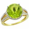 Image 1 : Natural 5.19 ctw Peridot & Diamond Engagement Ring 14K Yellow Gold - REF-52M7H