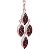 Image 1 : 0.25 CTW Red Color Diamond Cascading Oval Pendant 10KT Rose Gold - REF-30N2F